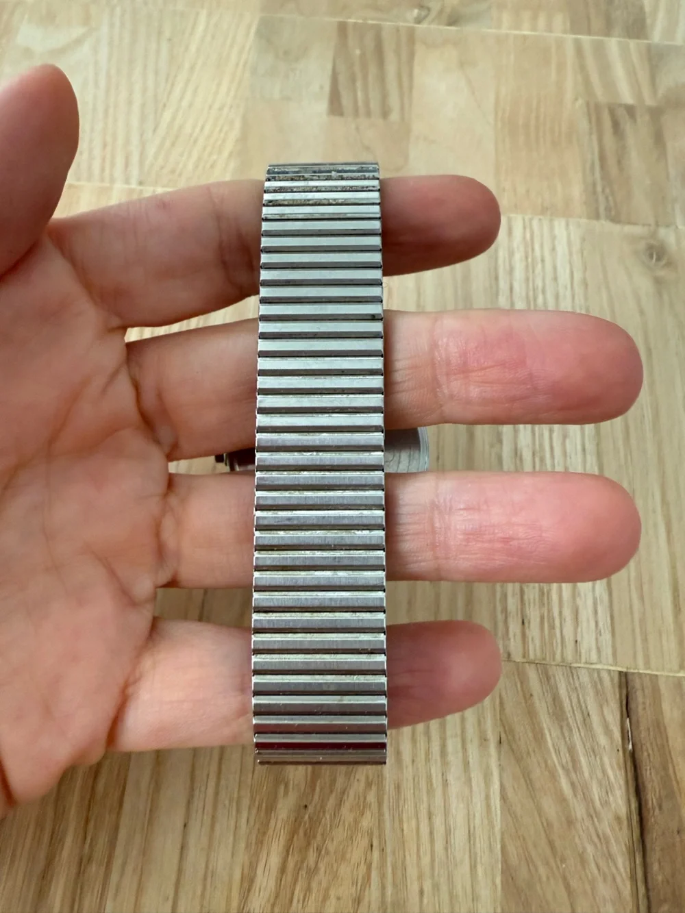Vintage acqua men’s silver tone expansion bracelet watch NEW BATTERY